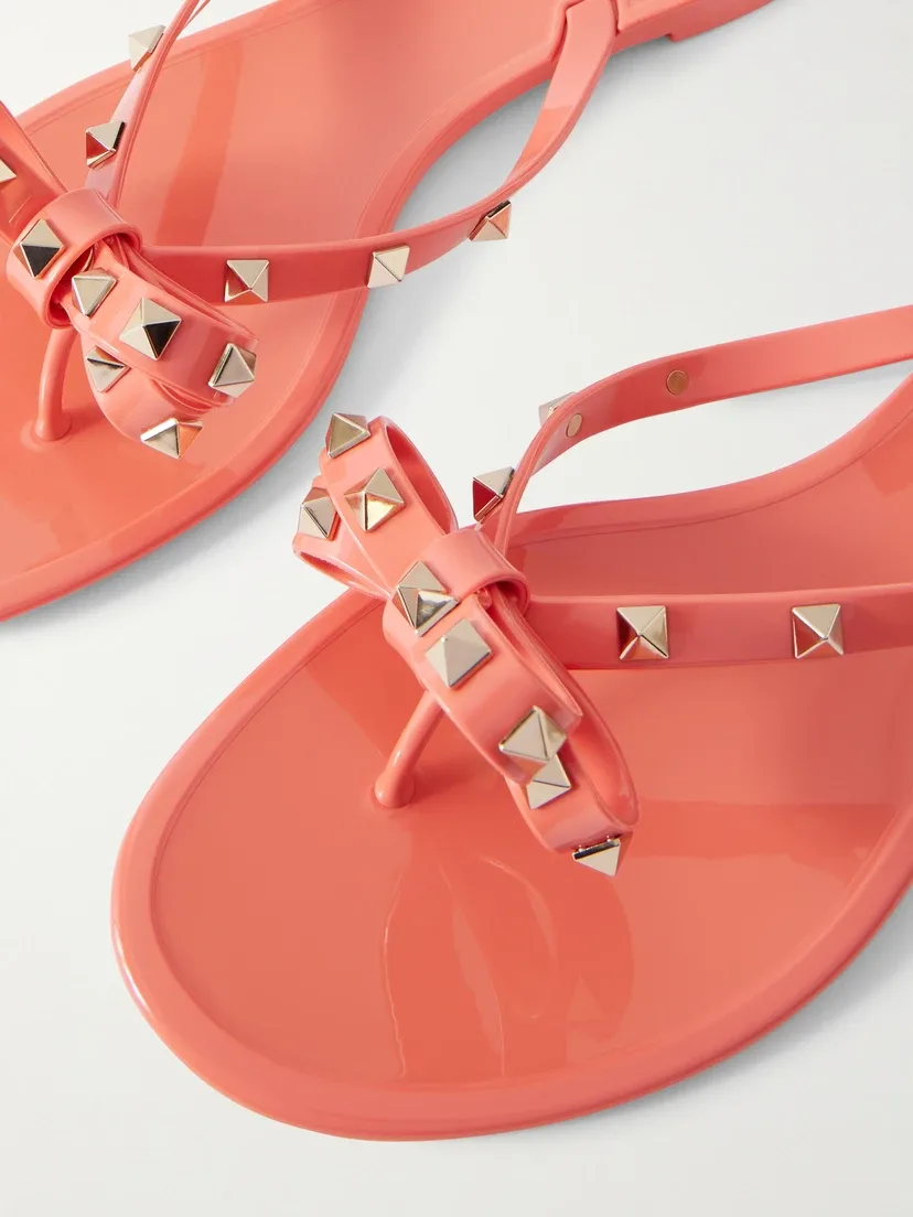 Резиновые вьетнамки The Rockstud VALENTINO GARAVANI, оранжевый — фото 4
