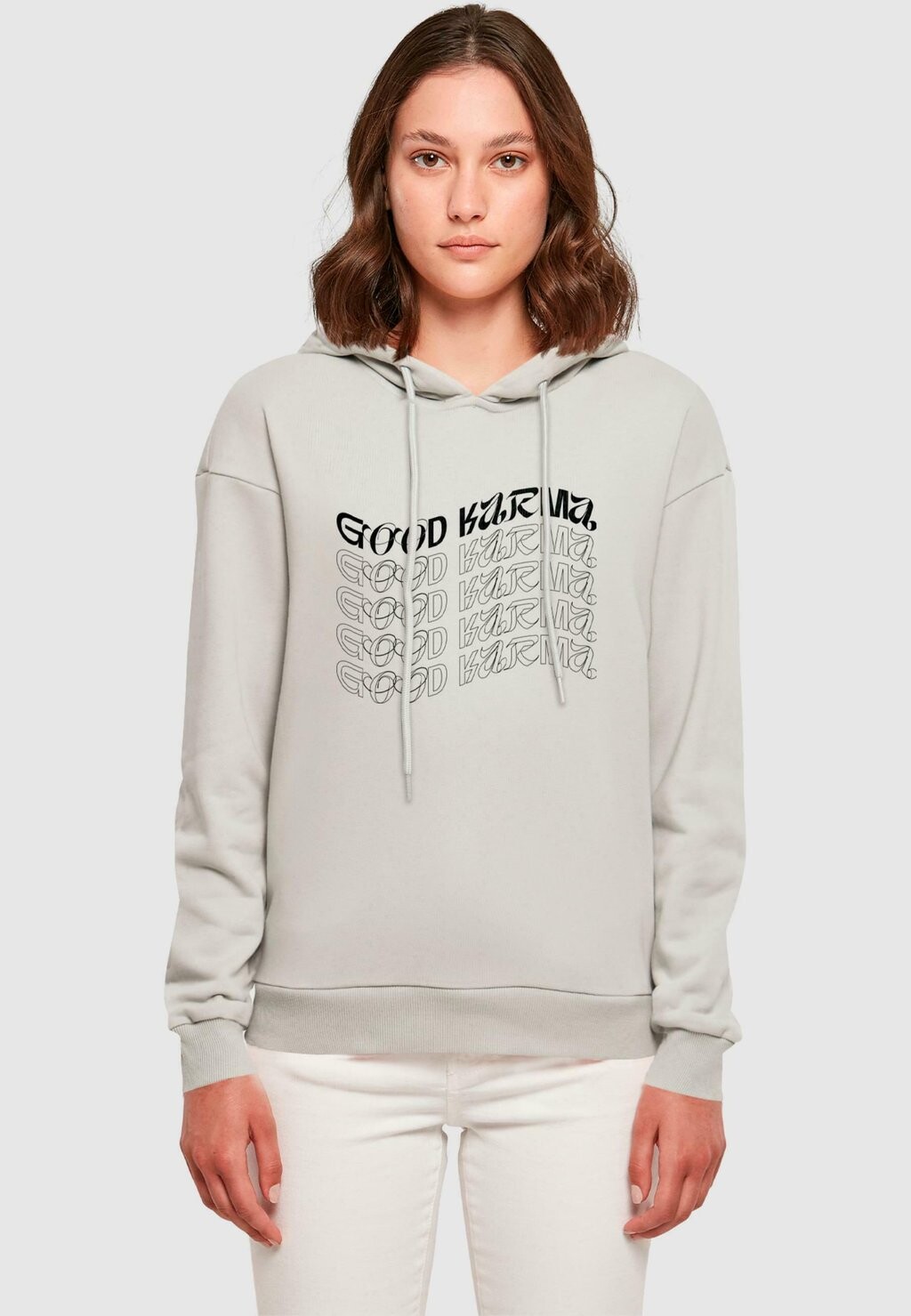 

Толстовка с капюшоном WORDING-GOOD KARMA EVERYDAY Merchcode, светло-серый