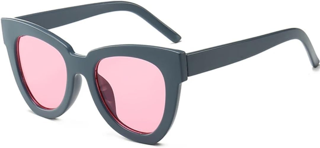 

Солнцезащитные очки с защитой UV400 | Цветные линзы, увеличенный размер "кошачий глаз" | Для женщин и мужчин, для занятий спортом на открытом воздухе и вождения DSVIGF, Gray Pink