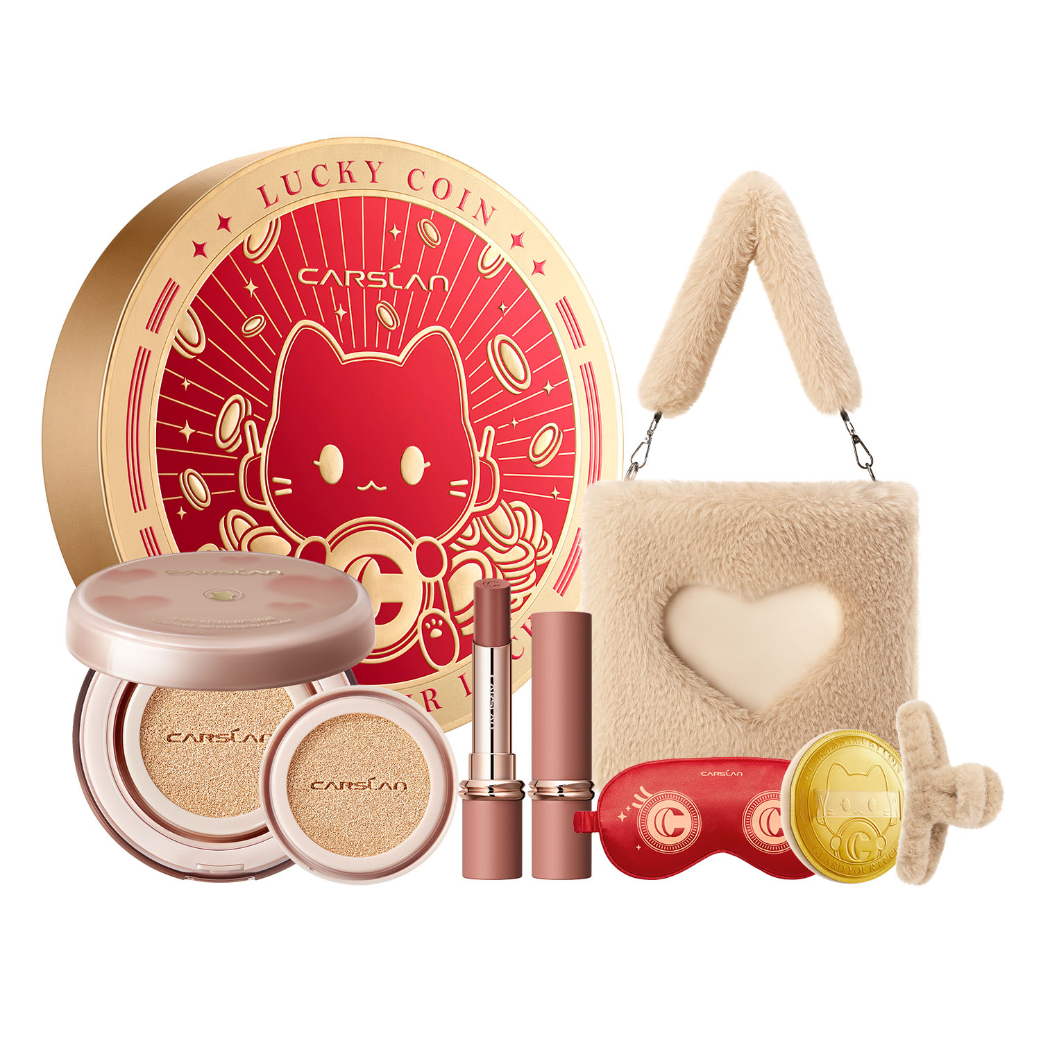 

Набор для макияжа Lucky Coin Box с эффектом контроля жирного блеска и естественного закрепления Carslan