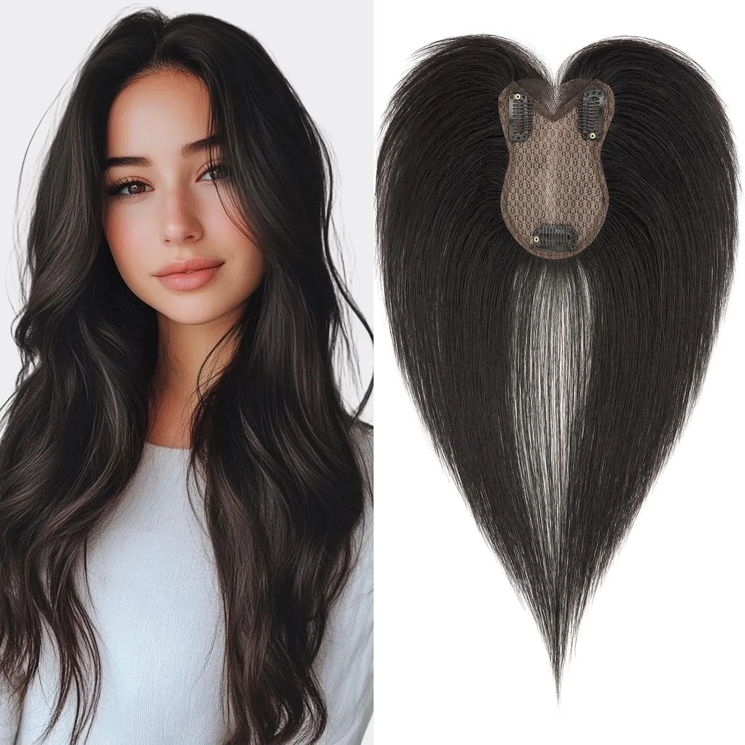 Женский шиньон S-noilite из 100% натуральных волос Remy на заколках, 21 г S-Noilite, #1B Natural Black (Side Pony)