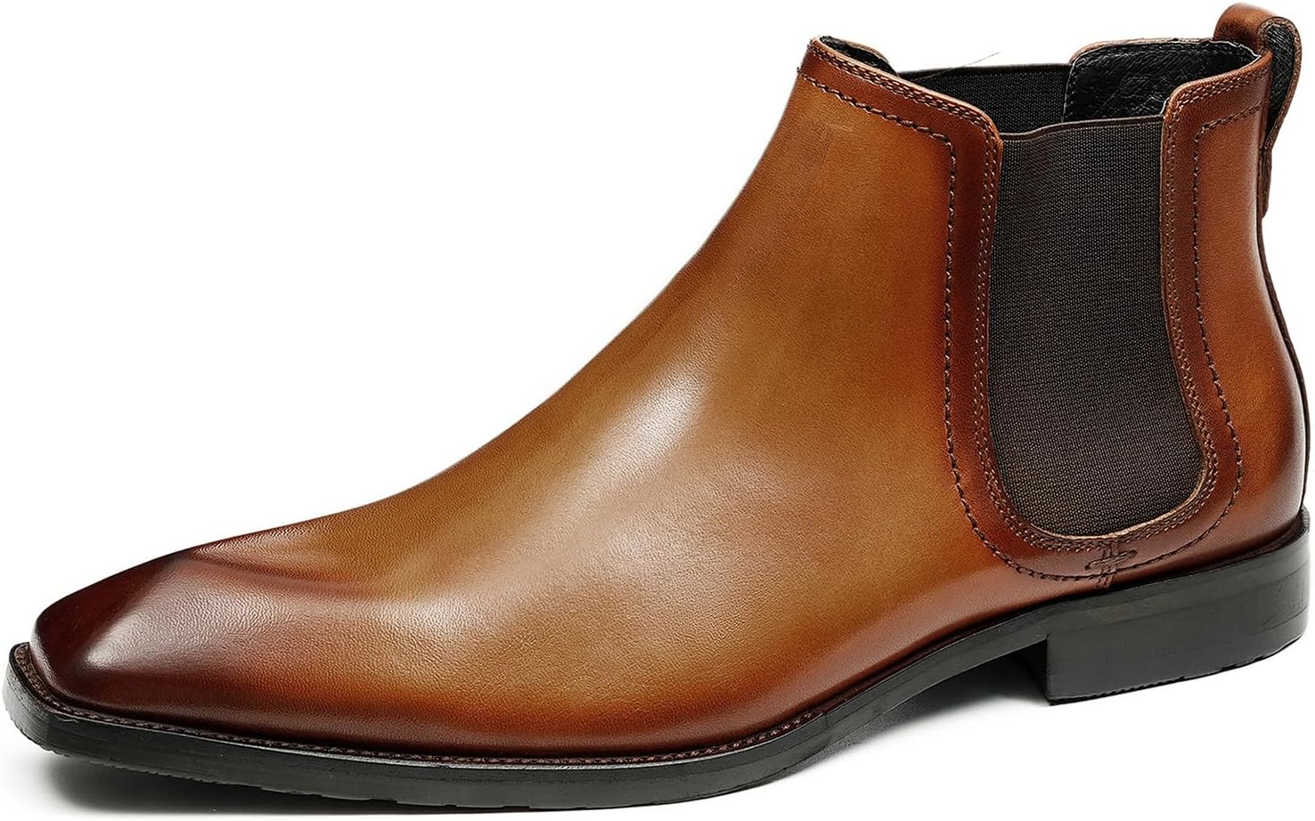 

Мужские классические кожаные ботинки Santimon с плоским носком, Челси, для официальных мероприятий, зимние, теплые, с хлопковой подкладкой, ботинки до щиколотки, коричневый