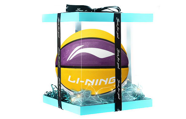 

LINING Резиновый баскетбольный мяч yellow purple white размер 5 размер 7 тренировочный unisex