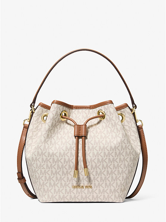 

Средняя сумка-мессенджер Avery в форме мешка с фирменным логотипом Michael Kors, Vanilla/Acorn