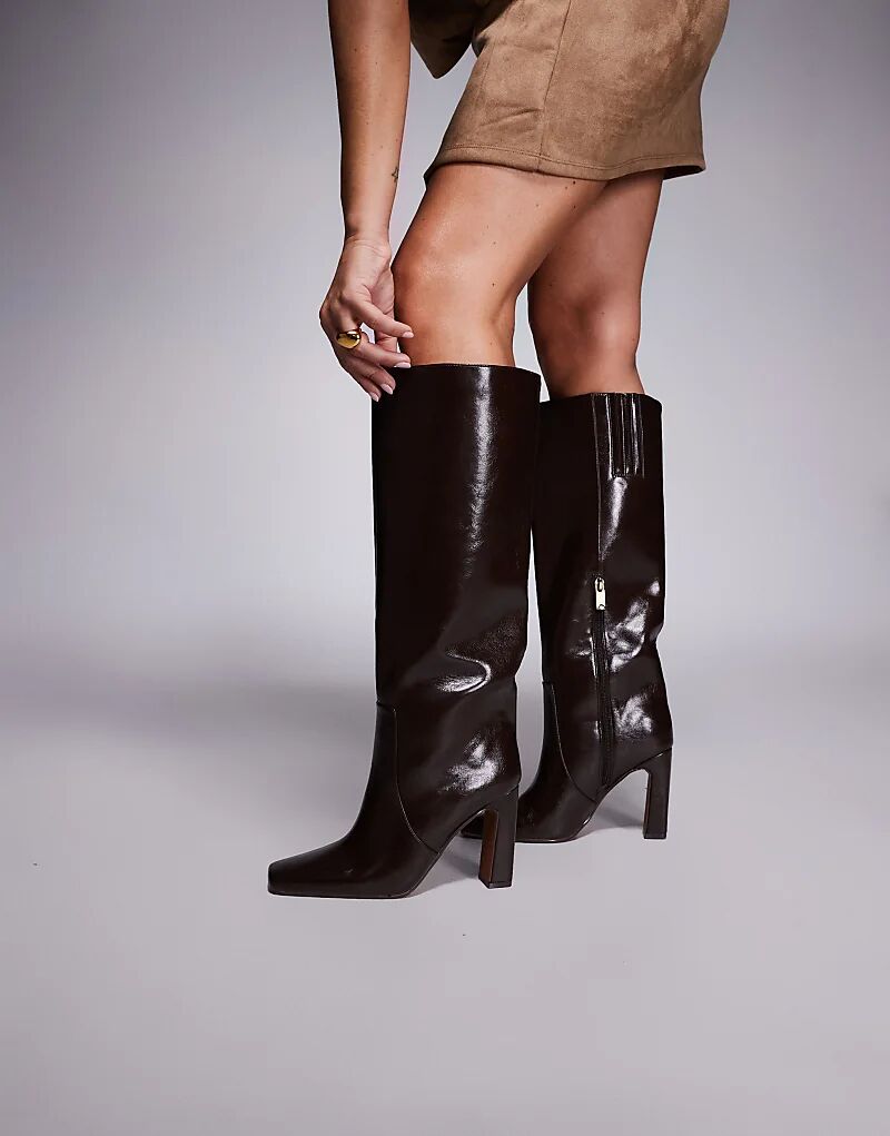 Сапоги River Island с острым носком темно-коричневого цвета