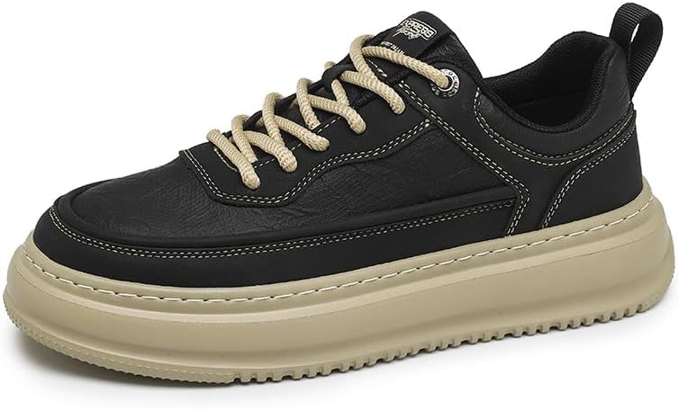 

Мужские повседневные туфли, кроссовки из кожи, скейтбордические кроссовки, модные кроссовки для мужчин Trcloltc, черный