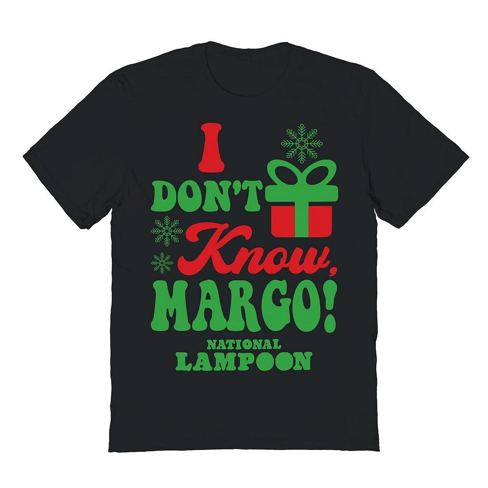 

Мужская футболка с рисунком «I Dont Know Margo National Lampoon's Christmas Vacation» Licensed Character, черный