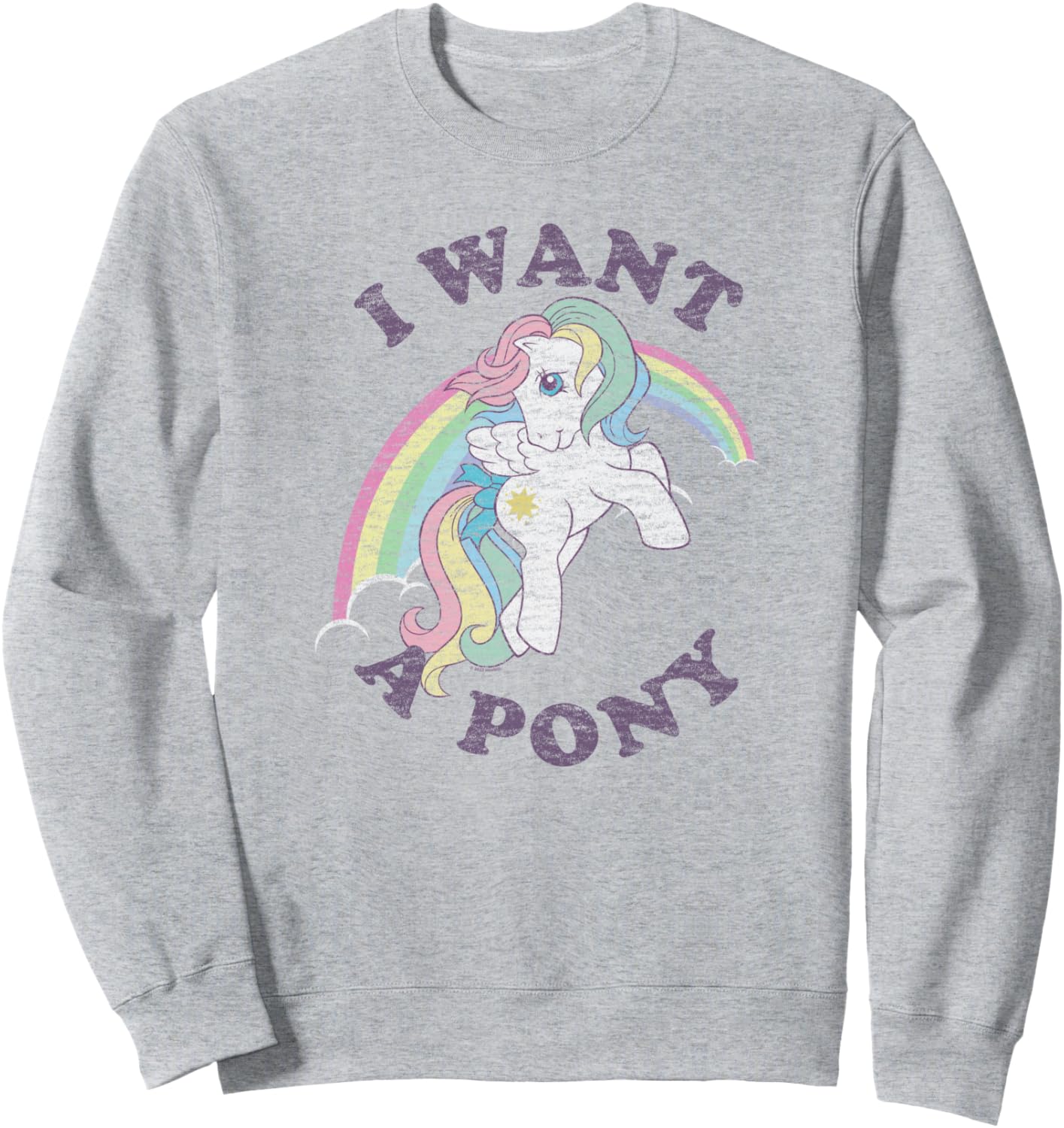 

Винтажная толстовка My Little Pony Retro Starshine I Want A Pony, серая, Серый, Винтажная толстовка My Little Pony Retro Starshine I Want A Pony, серая