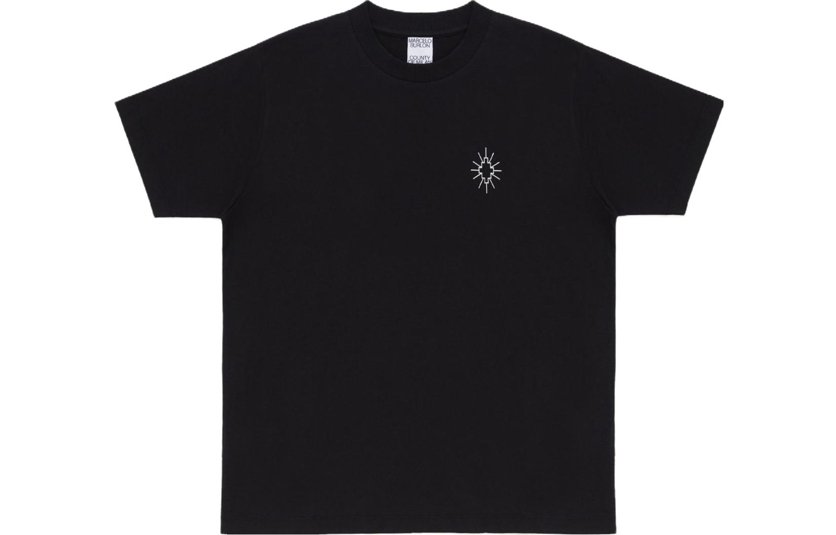 

Футболка COUNTY OF MILAN Eclipse Cross-print Cotton Marcelo Burlon, серебро