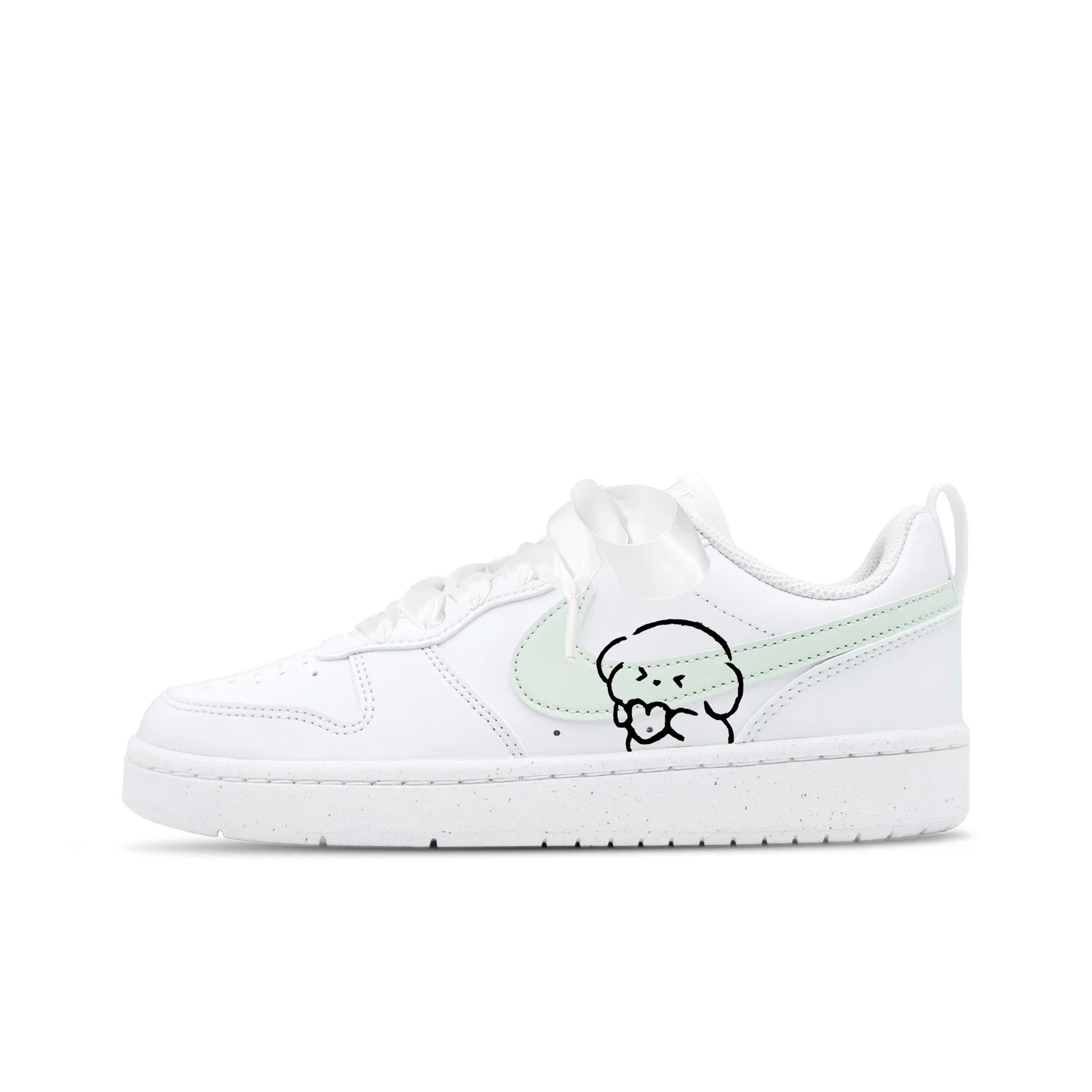 Кеды детские Nike Court Borough Heart Low Top Leather Green/White/Black