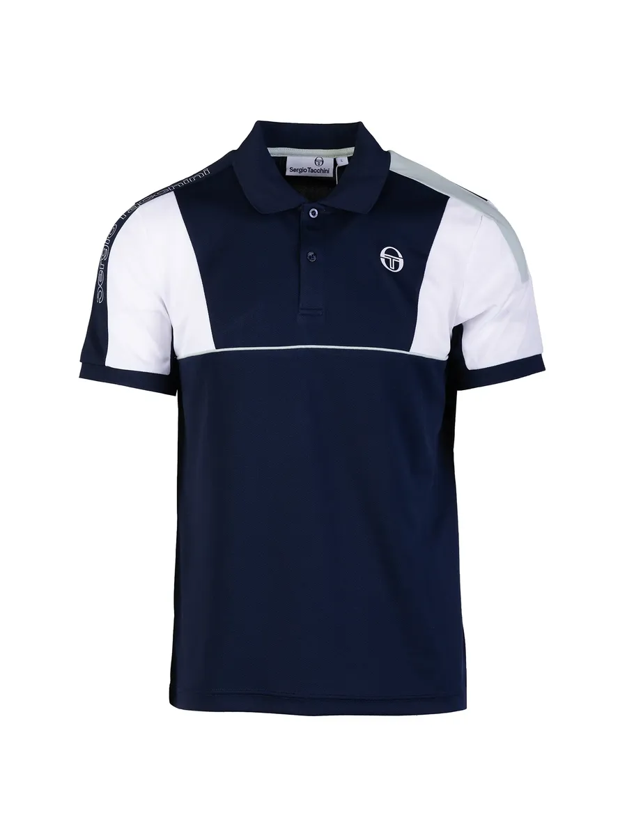 

Футболка Sergio Tacchini "рубашка-поло Sergio Tacchini ALETTONE PL ", надпись бренда, синий