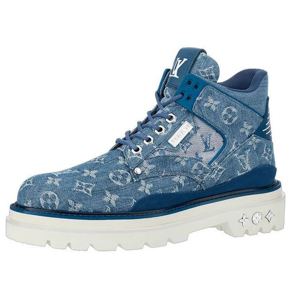 

Кроссовки oberkamp ankle boots 'denim monogram' Louis Vuitton, синий