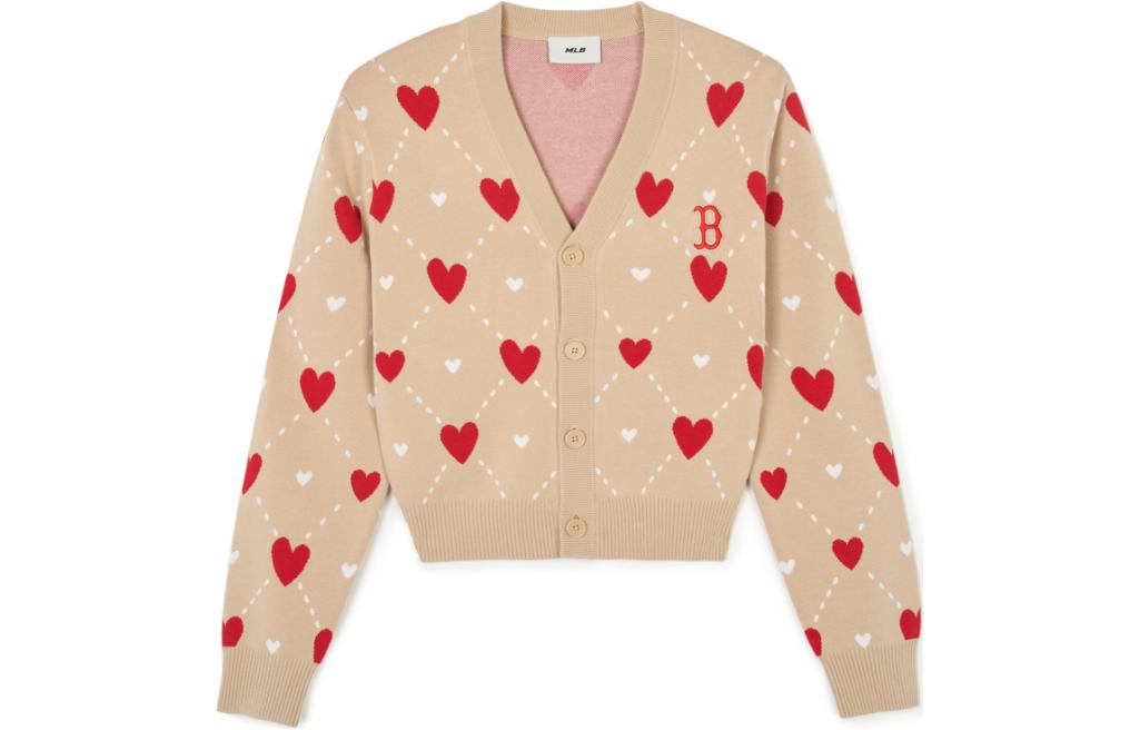 

MLB SS24 Boston Red Sox вязаный свитер женский Apricot