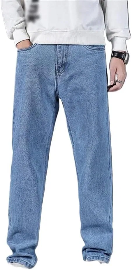 Джинсы прямые свободные, Sky Blue, Youth Men's Business Casual