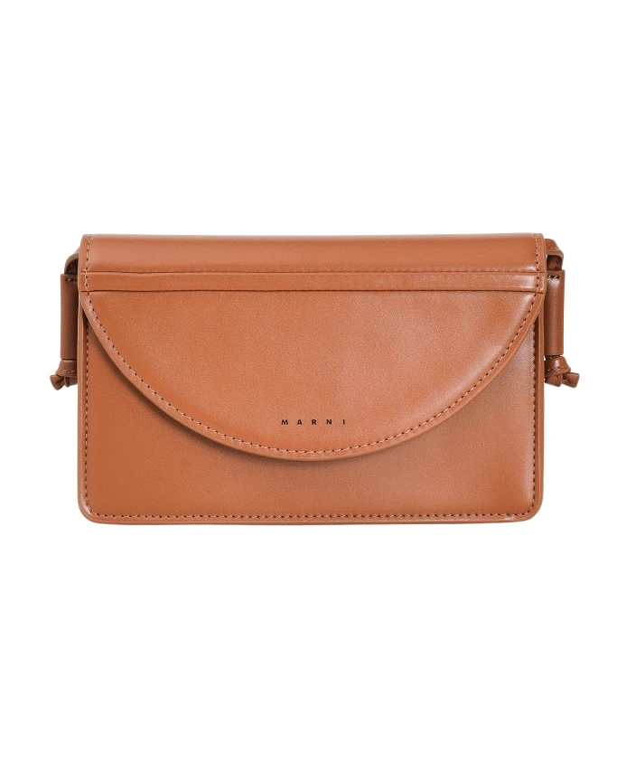 

Коричневая сумка через плечо с логотипом. Marni, коричневый
