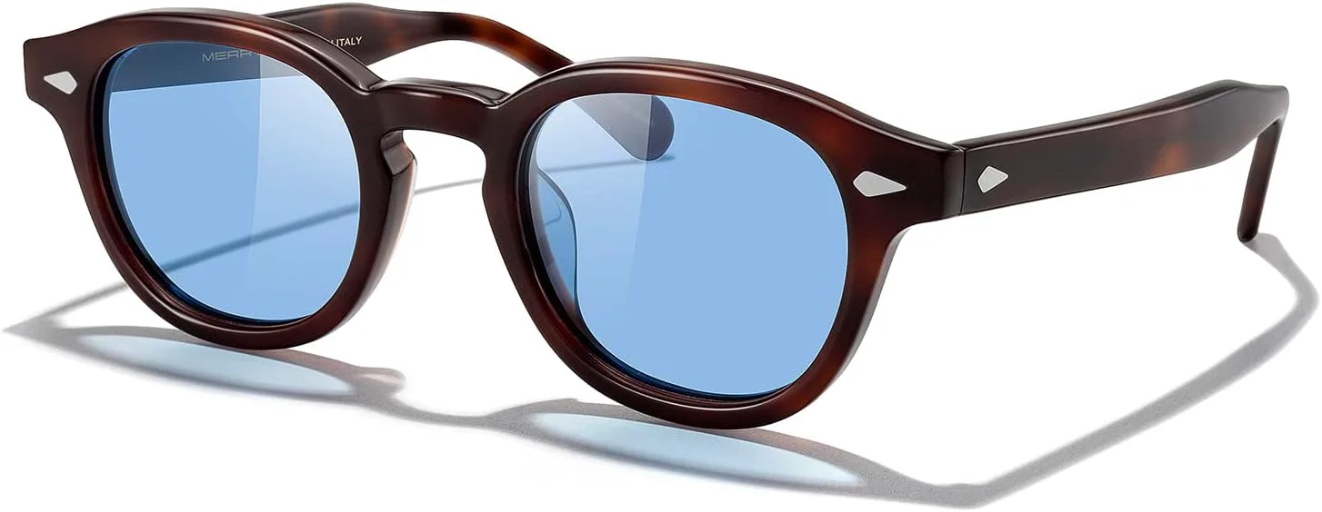 

Солнцезащитные очки MERRY'S из ацетата с поляризацией, ретро-овальной формы, для мужчин и женщин, унисекс, для взрослых, винтажные очки, Tortoise Frame/Blue Lens