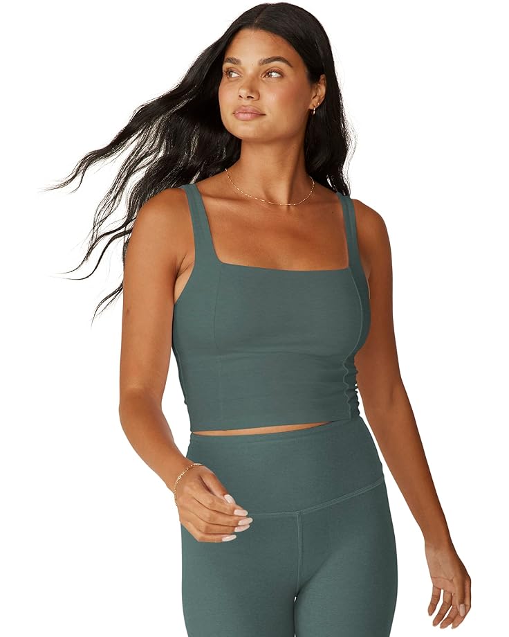 

Топ Beyond Yoga Spacedye Impress Cropped Tank, цвет Storm Heather