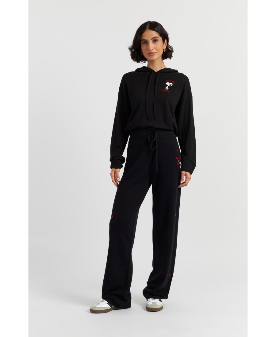 

Женские спортивные брюки Peanuts из шерсти и кашемира с широкими штанинами Chinti & Parker, Black