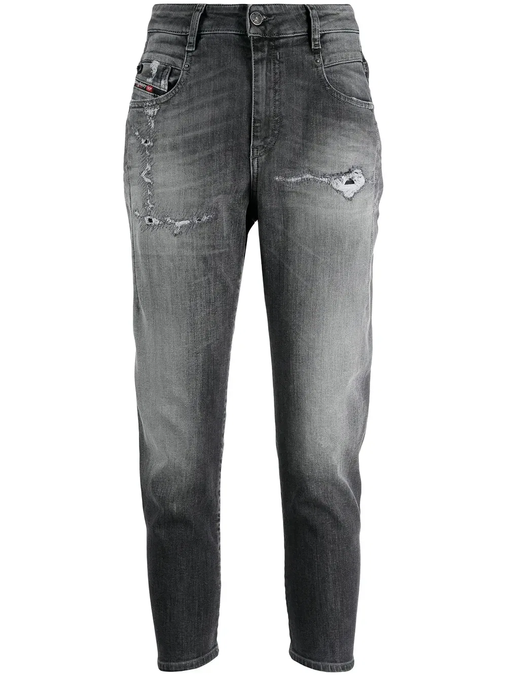 Укороченные джинсы бойфренды DIESEL, серый