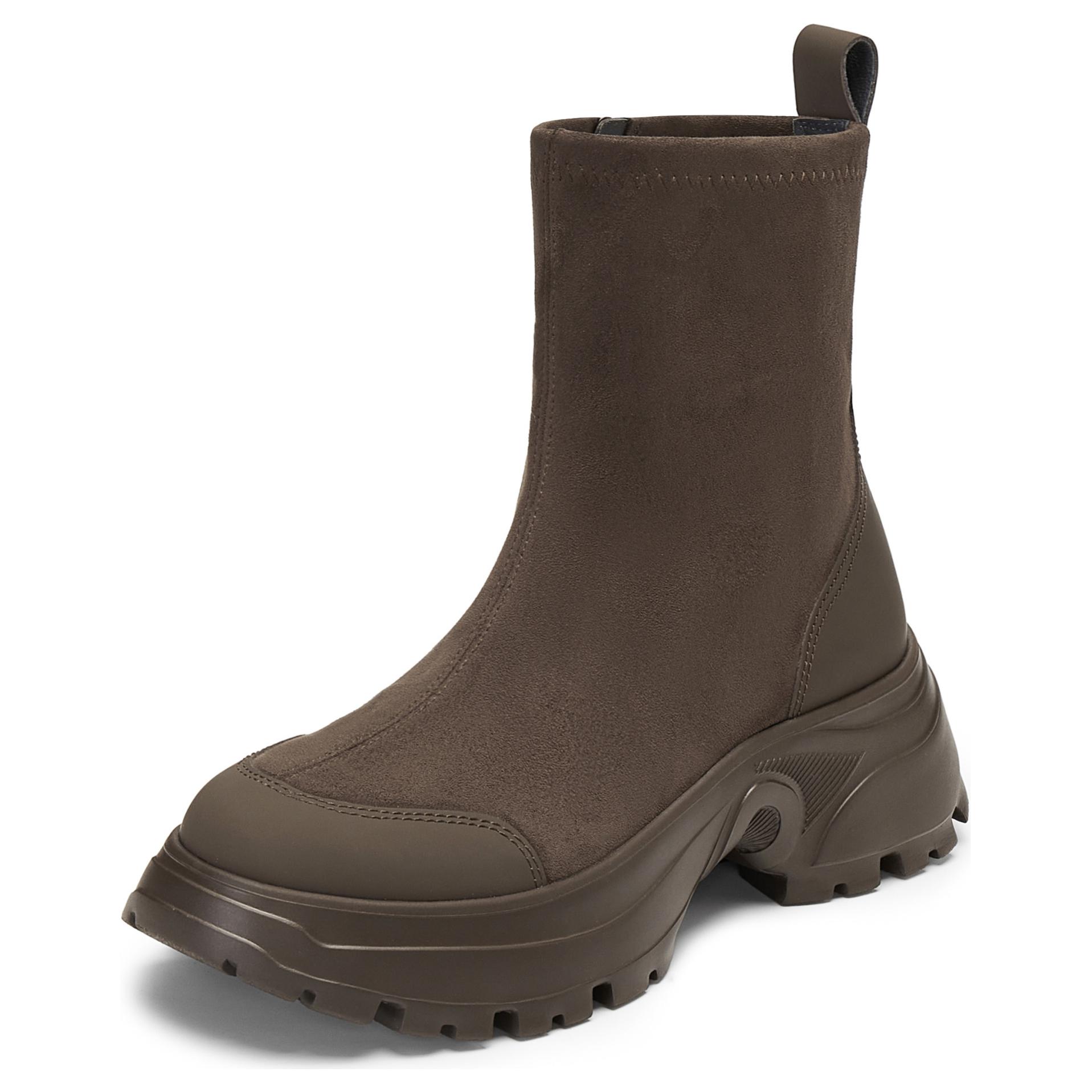 Staccato Вельветовые какао-коричневые женские ботинки на щиколотку с подкладкой из флиса, цвет Cocoa Coffee (Fleece-Lined) — фото 2