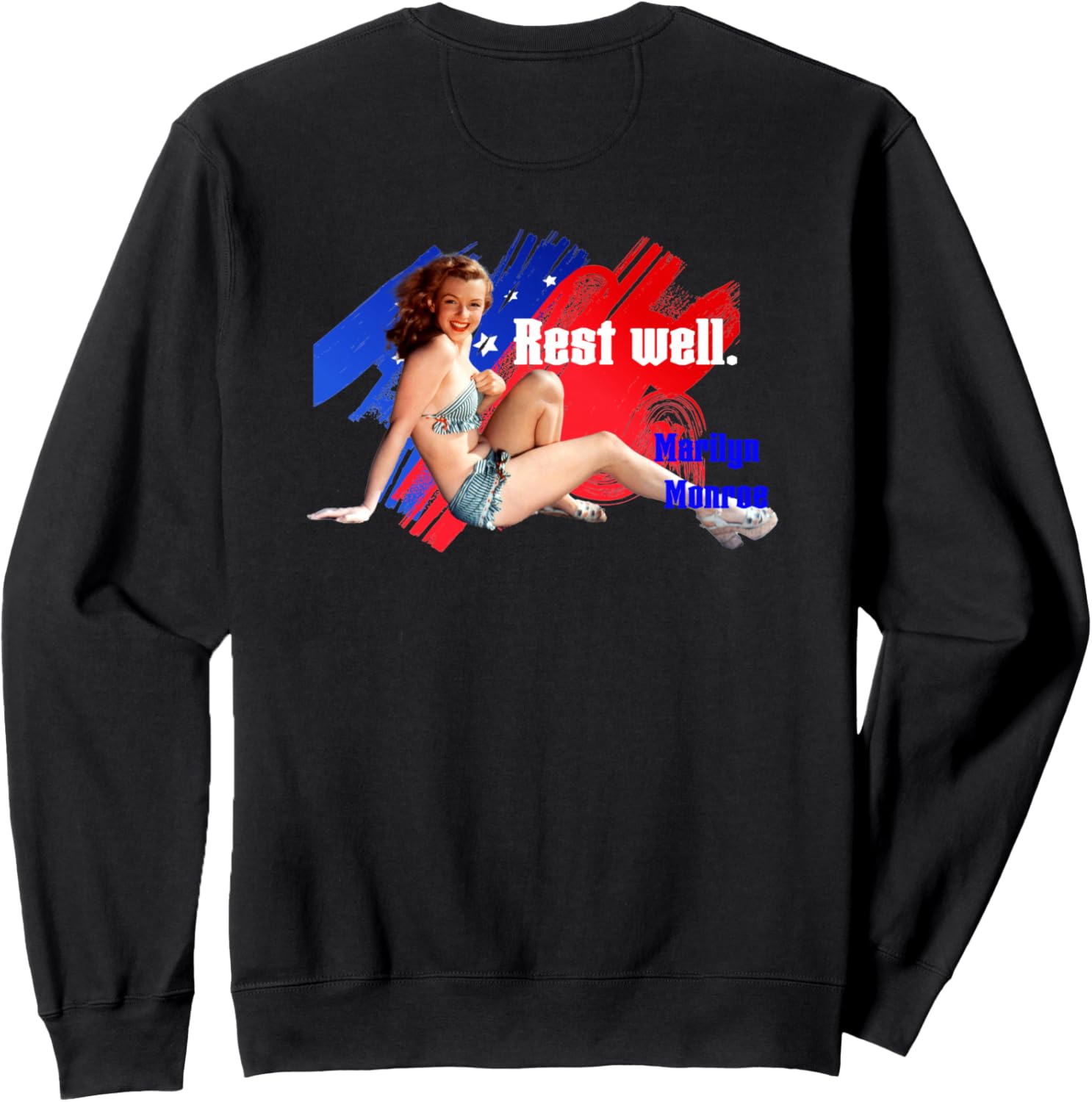 

Толстовка с принтом Мэрилин Монро025на спине, черная Great Moment Store