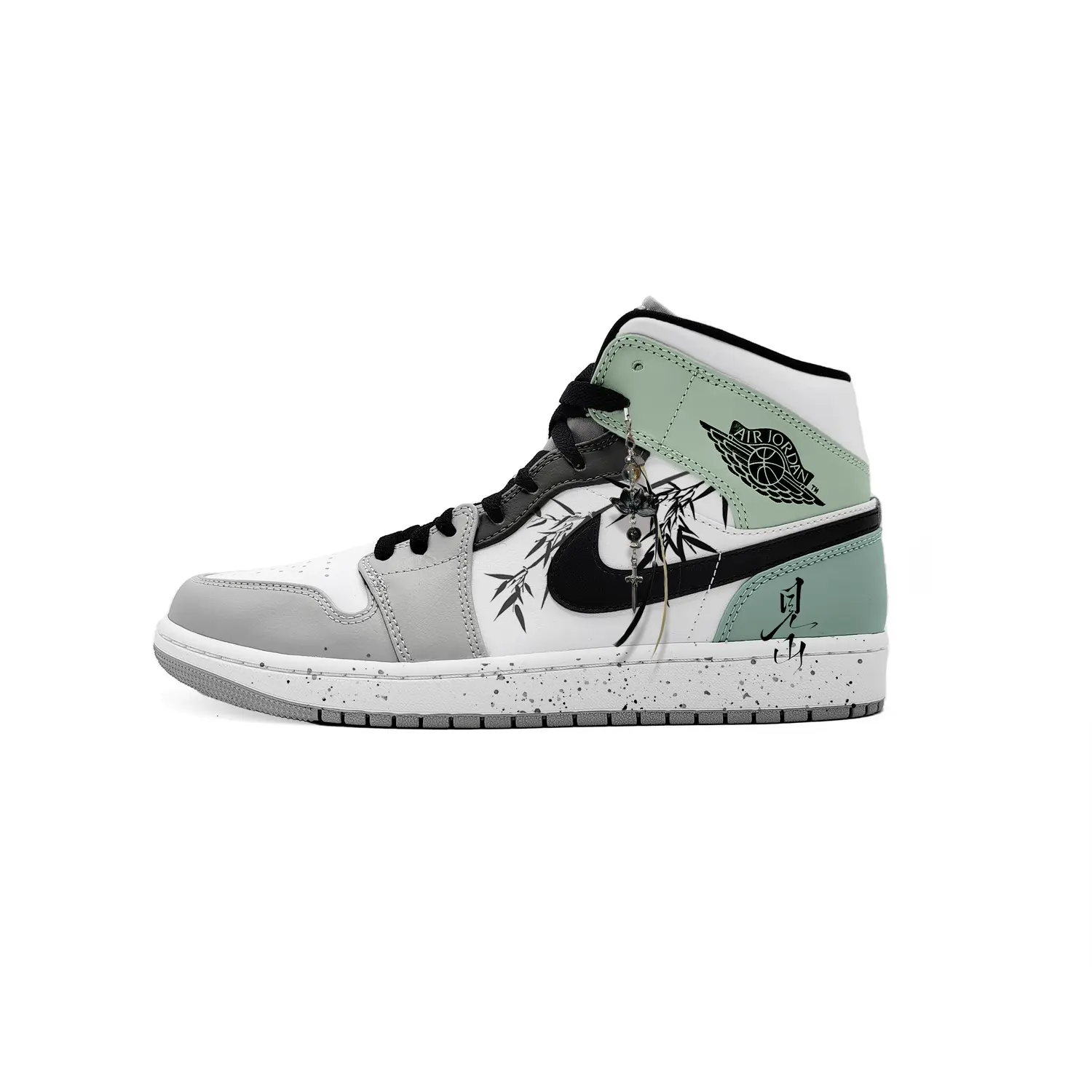 

Jordan Air 1 Cyan Green устойчивые к истиранию высокие винтажные баскетбольные кроссовки мужские Gray White Cyan