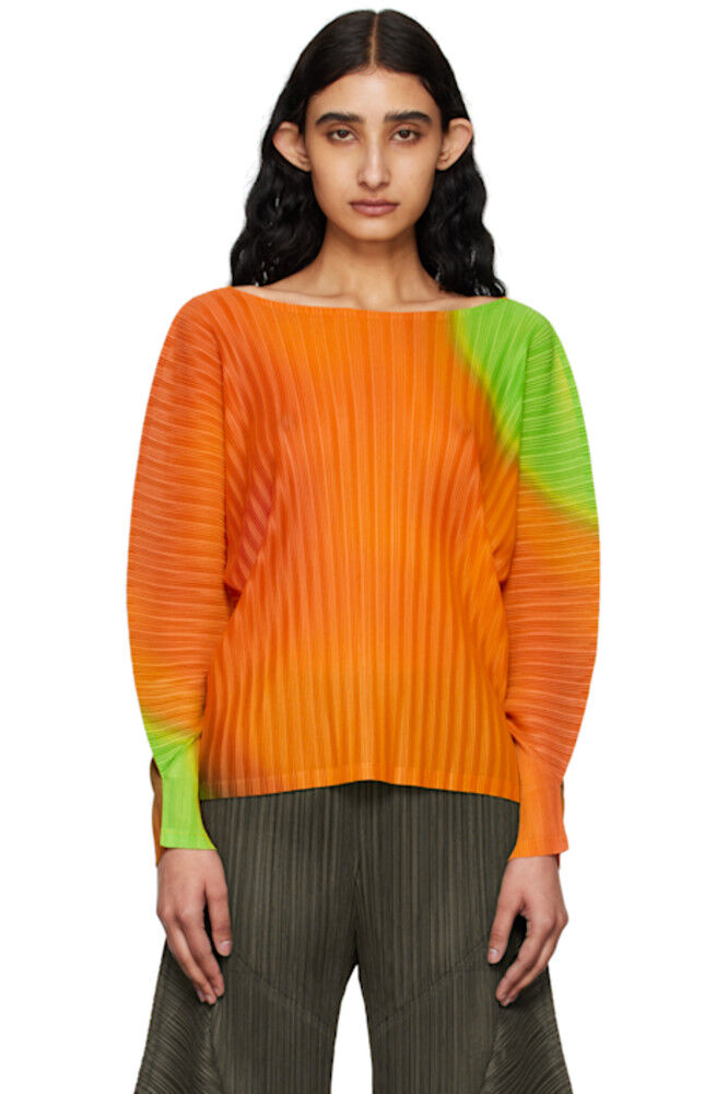 

Блуза в рубчик оранжевого цвета Melty PLEATS PLEASE ISSEY MIYAKE