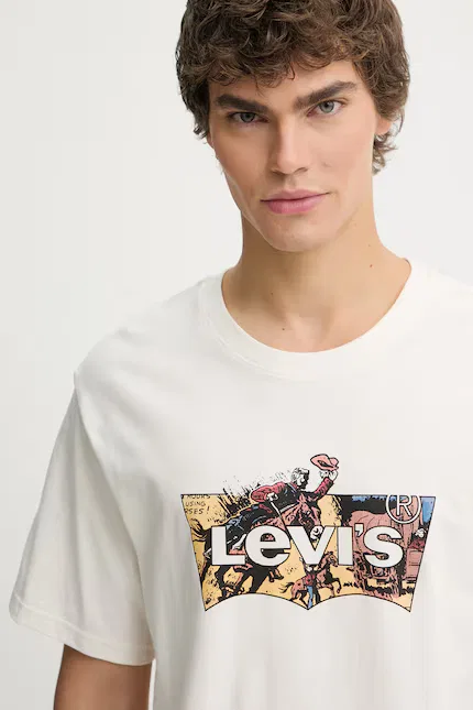 Футболка хлопковая Relaxed Fit Levi's, бежевый — фото 4