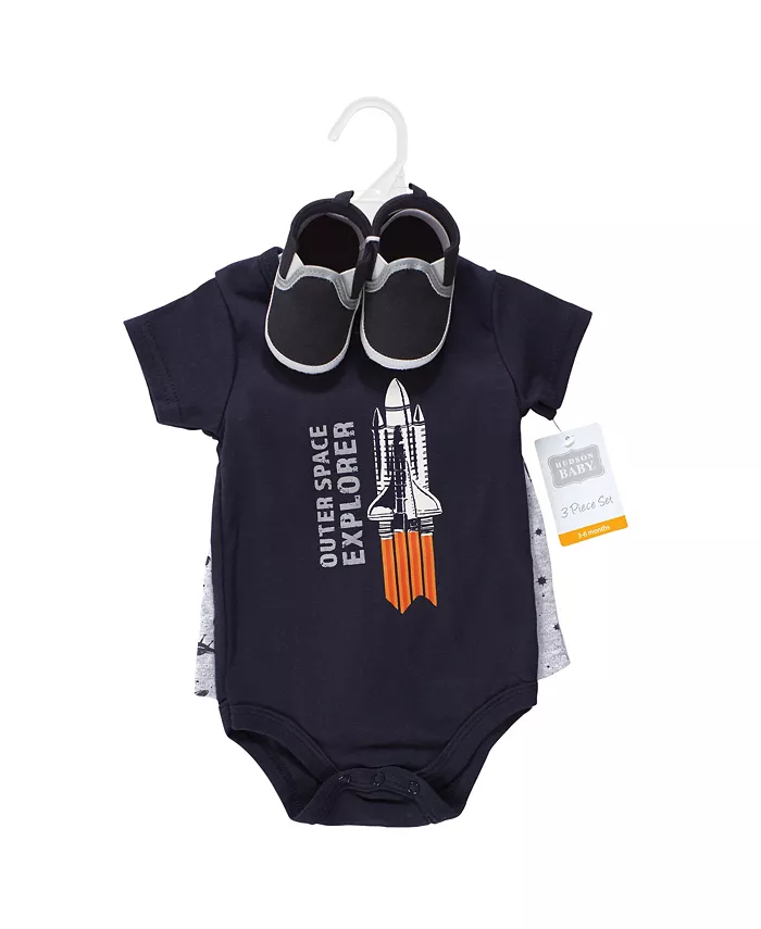 Комплект из дышащего хлопкового боди, шорт и обуви Hudson для мальчиков Hudson Baby, синий — фото 2