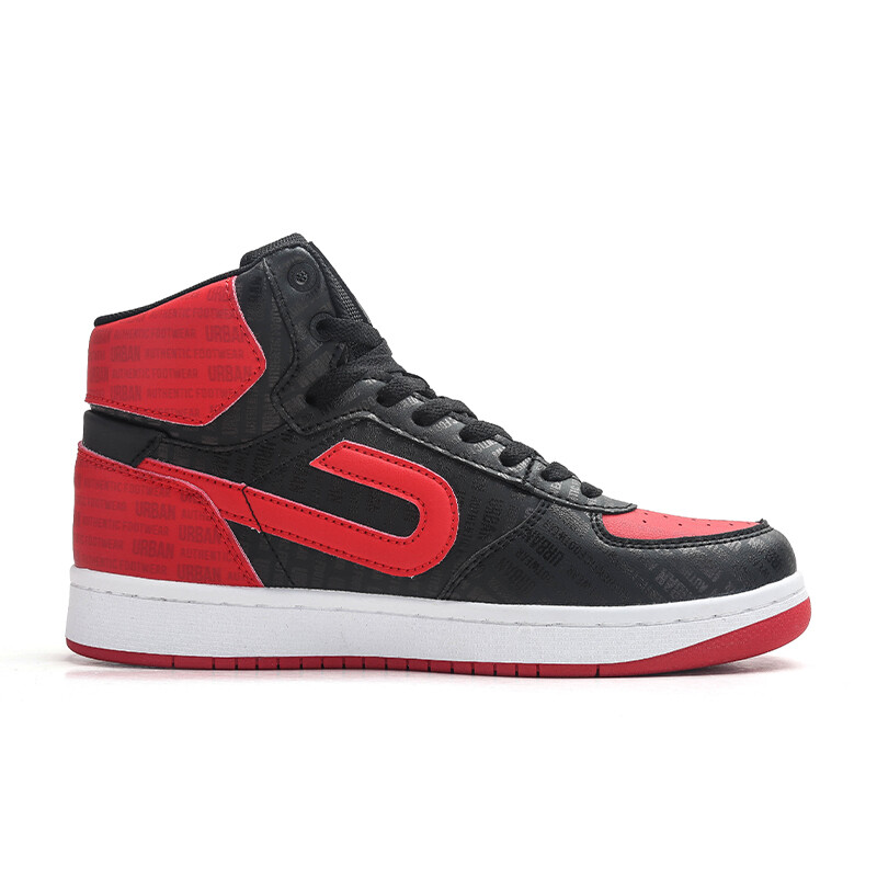 

Кроссовки URBAN AUTHENTIC Skateboarding Shoes Men High-top Black/Red, черный/красный