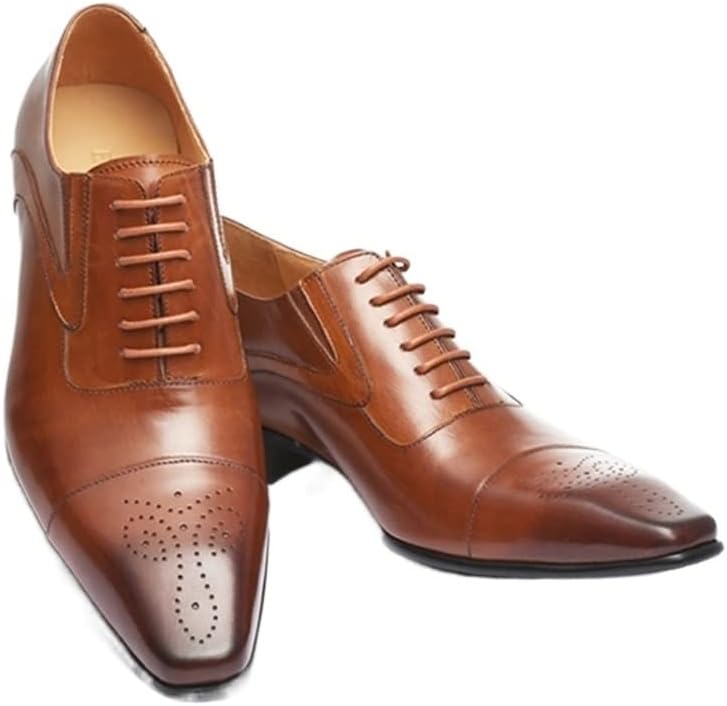 

Мужские оксфорды с шнуровкой, носок с накладкой, тисненая кожа, квадратный носок, искусственная кожа, массивный каблук, низкие, с противоскользящей резиновой подошвой, для вечеринок Xjsdjhount, желтый