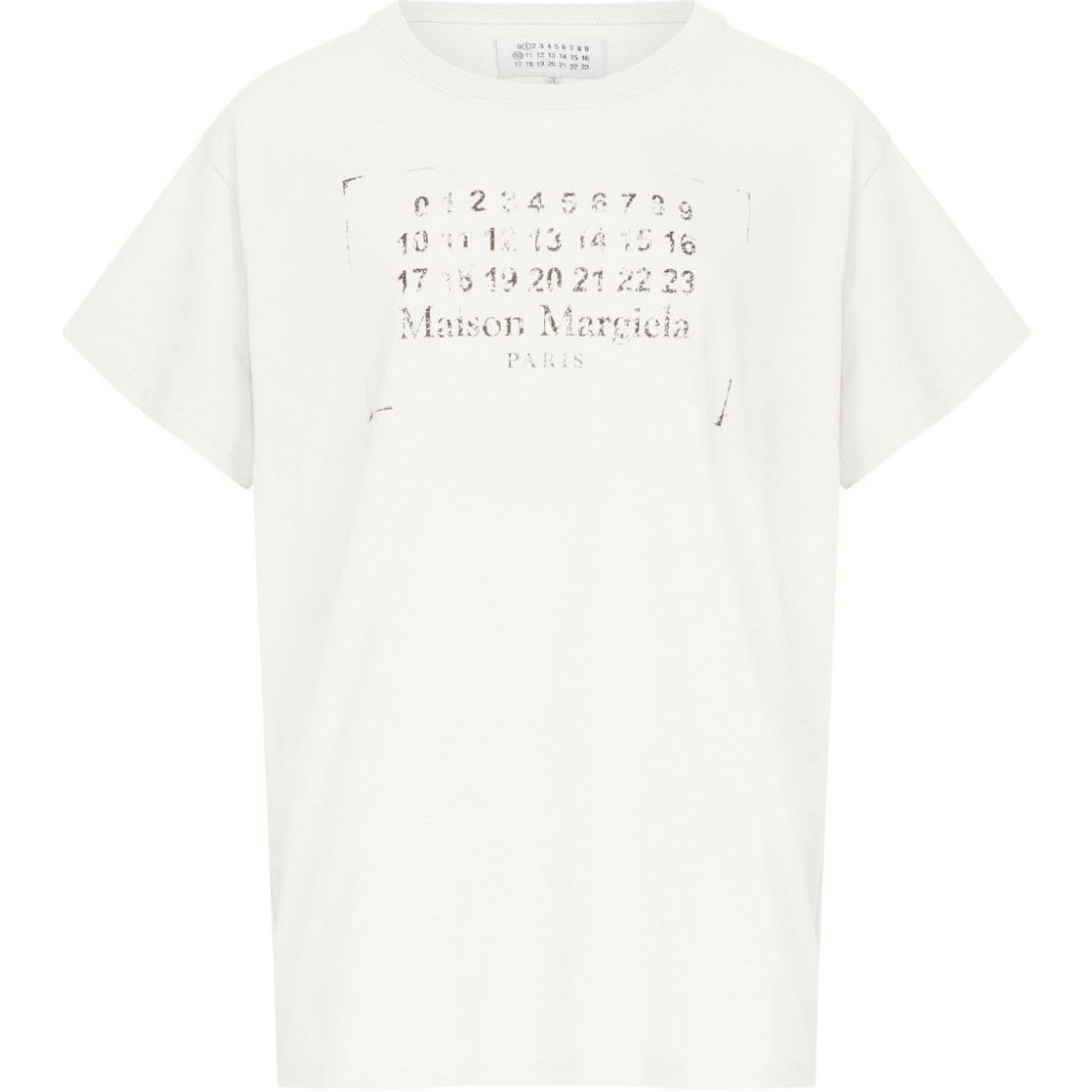 Футболка из хлопка с логотипом Maison Margiela, белый — фото 3