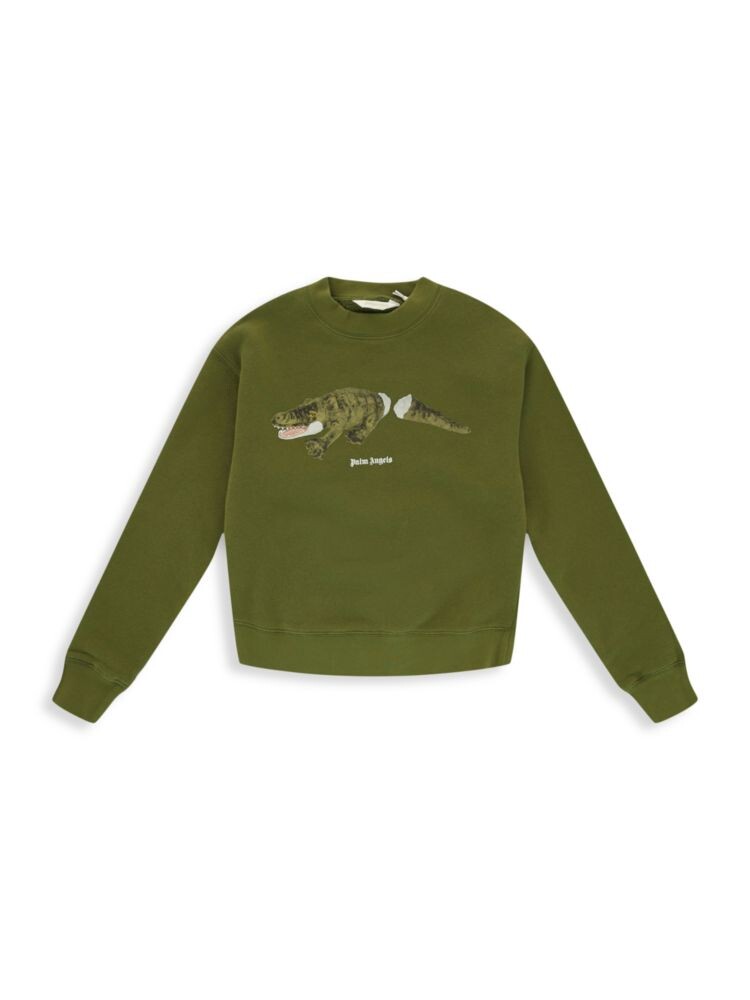 

Толстовка с рисунком крокодила для мальчика Palm Angels, цвет Military Green