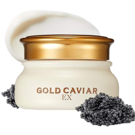 

SKINFOOD Gold Caviar EX Cream 50 мл - Концентрированный питательный крем с икрой и золотом для сухой, дряблой и стареющей кожи - Лучшие осветляющие увлажняющие средства - Уменьшает морщины и прыщи Skin Food Since 1957