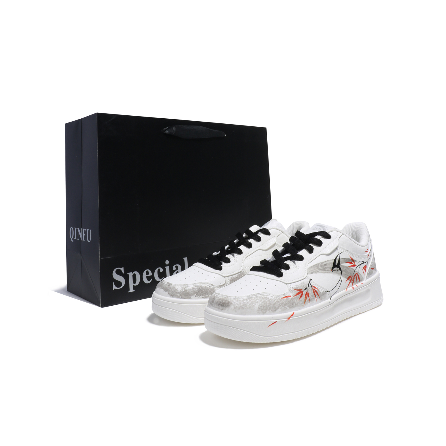 

Мужские скейтерские кеды Low top бело-серо- с устойчивостью к истиранию легкие нескользящие ANTA, белый серый красный