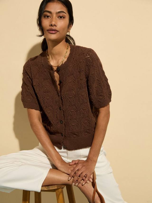 

Celestia ажурный кардиган с узором scalloped из экоткани Baukjen