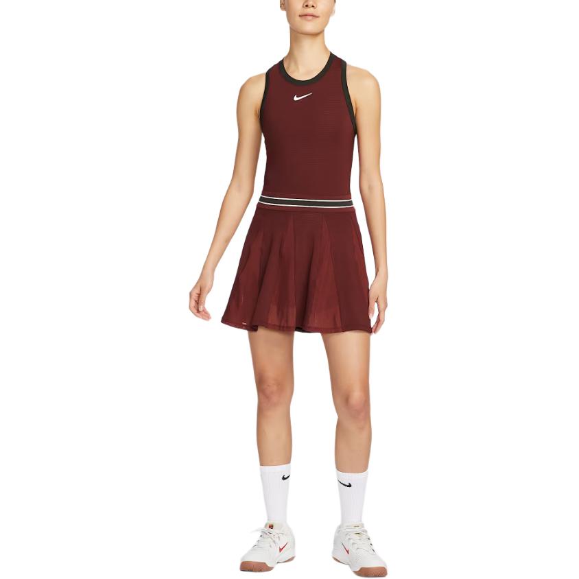 Теннисное платье Court Slam Women's Dri FIT Nike, темно-team красный/sequoia зеленый/темно-team красный/белый color — фото 4