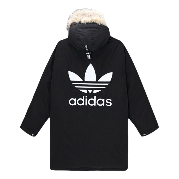 

Пуховик adidas originals Down Fur Parka Casual Sports Stay Warm hooded down Jacket Black, черный