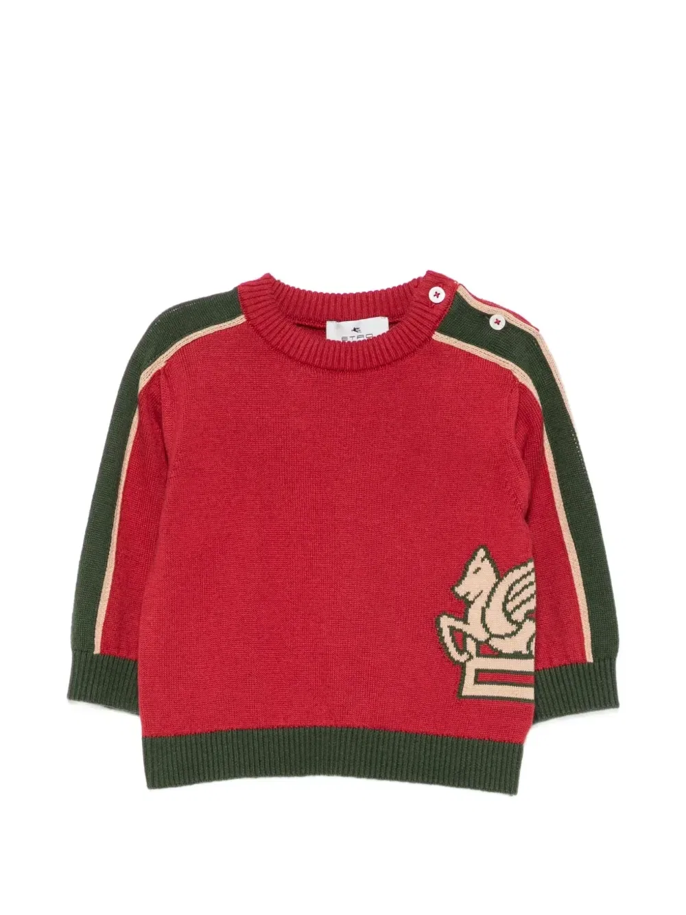 Свитер с интарсионным узором «Пегас» ETRO KIDS, красный