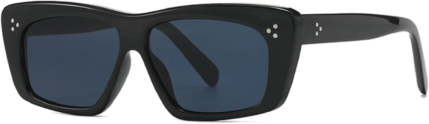 

Популярные модные квадратные женские солнцезащитные очки класса люкс в стиле ретро с заклепками, мужские солнцезащитные очки «кошачий глаз», трендовые солнцезащитные очки Melrose, Black