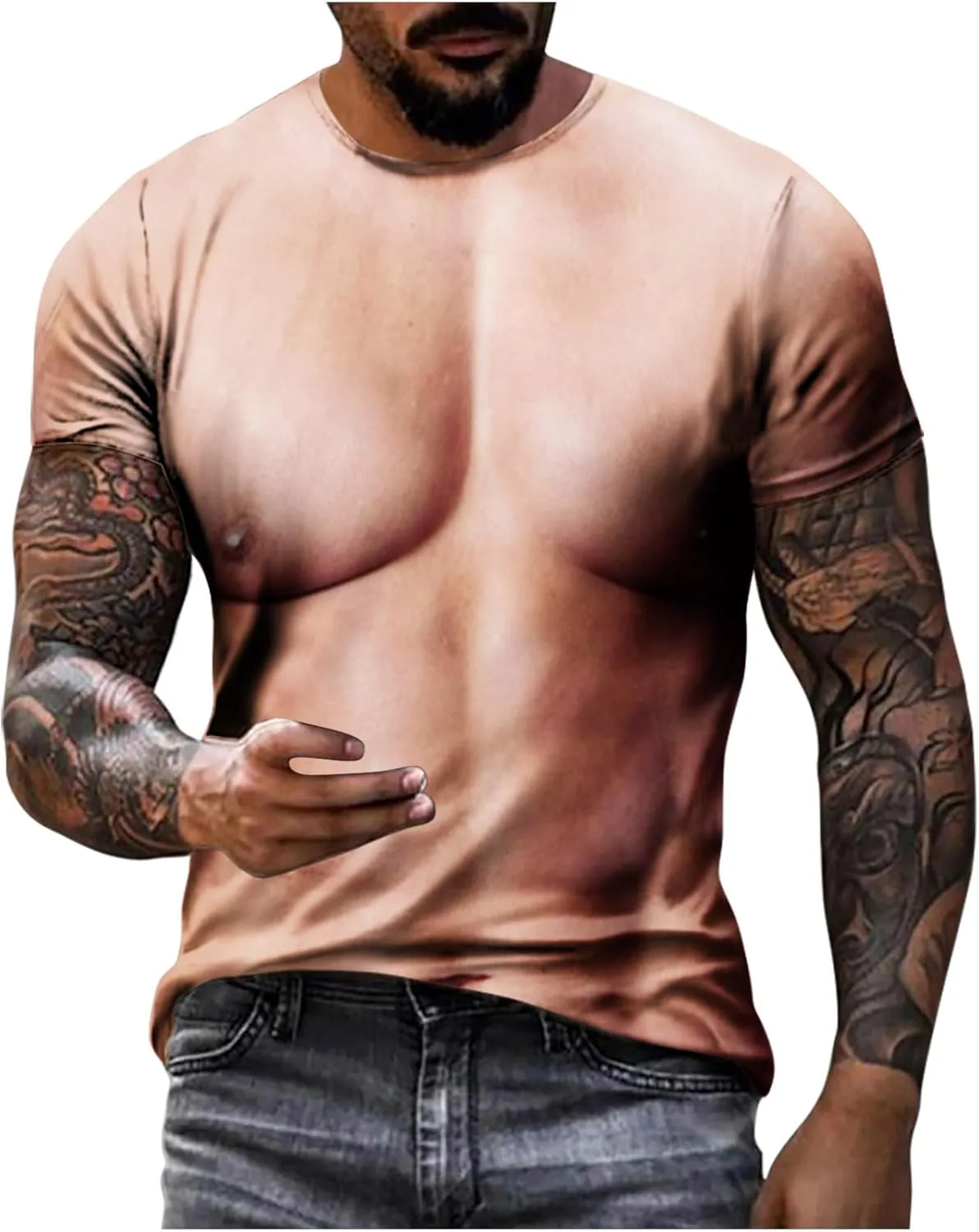 

Мужская футболка с 3D принтом мышц Sdeycui