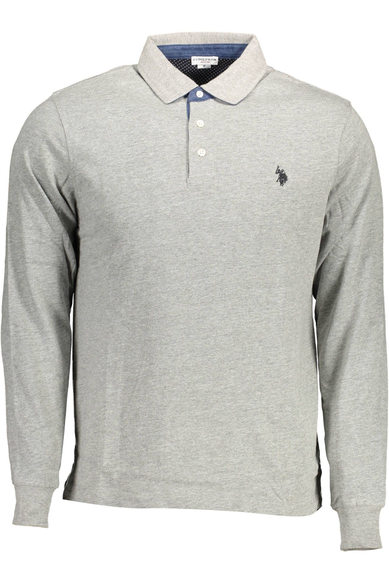 

Серая хлопковая мужская рубашка поло U.S. Polo Assn.