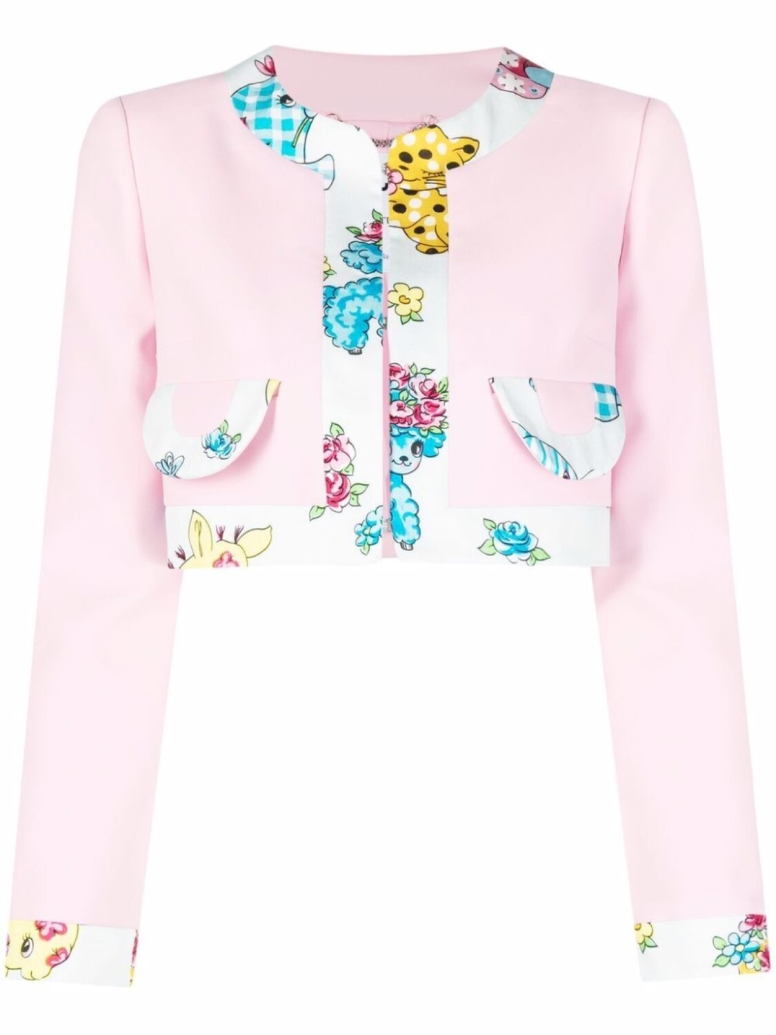 

Креповый жакет с отделкой Calico Animal Moschino, розовый