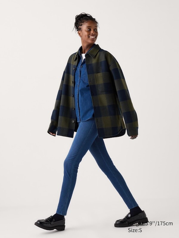 

Леггинсы heattech ultra stretch джинсовые, длинные Uniqlo, синий