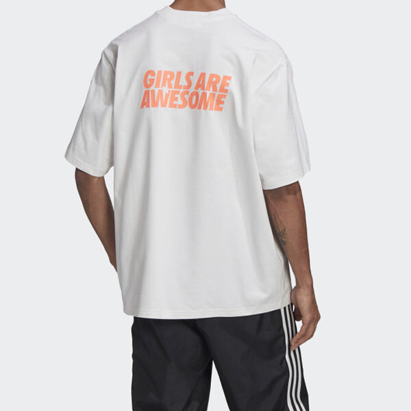 Футболка originals girls are awesome ss20 logo tee Adidas, белый — фото 4