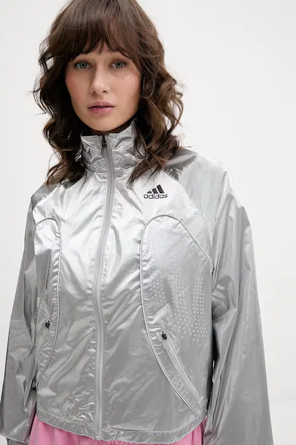 Толстовка на молнии серебристая Adidas Originals, серебряный — фото 4