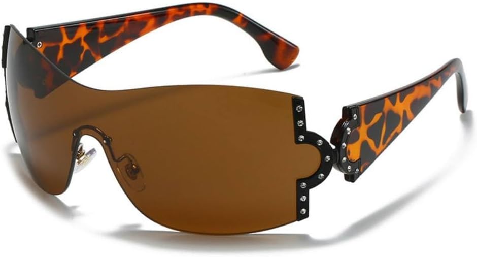 

MUTYNE Модные цельные солнцезащитные очки для женщин, роскошные блестящие хрустальные солнцезащитные очки с защитой от УФ-излучения UV400, разноцветные очки с бриллиантами, Leopard Brown