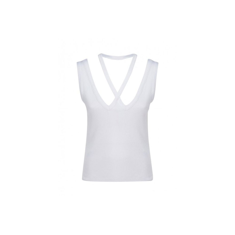 

Топ из хлопка в рубчик MM6 Maison Margiela, белый
