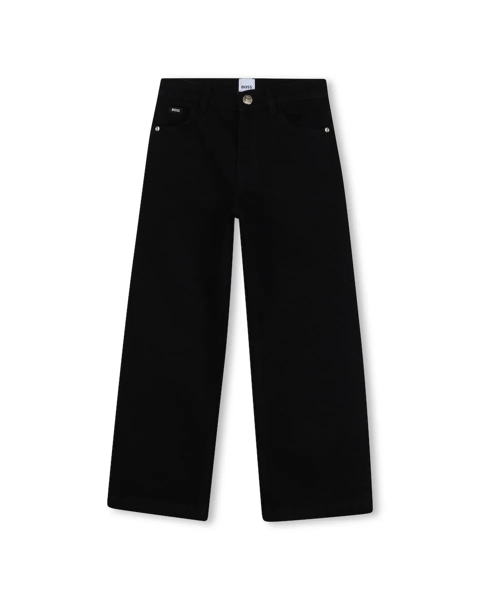 

Детские джинсы-кабой черного цвета BOSS Kidswear