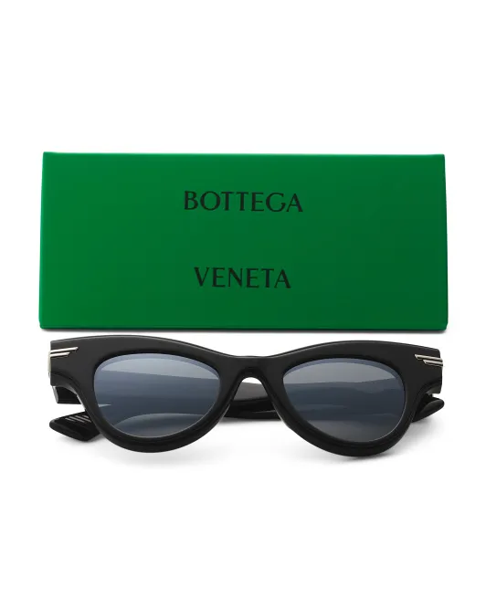 

Солнцезащитные очки 47 мм Bottega Veneta, черный/серебряный
